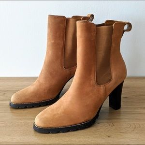 Colin Stuart Tan Leather Heeled Ankle Boots